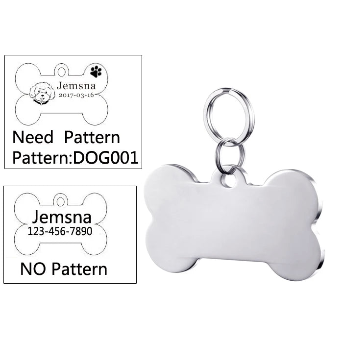 Dog ID Tag Free Engraving Name