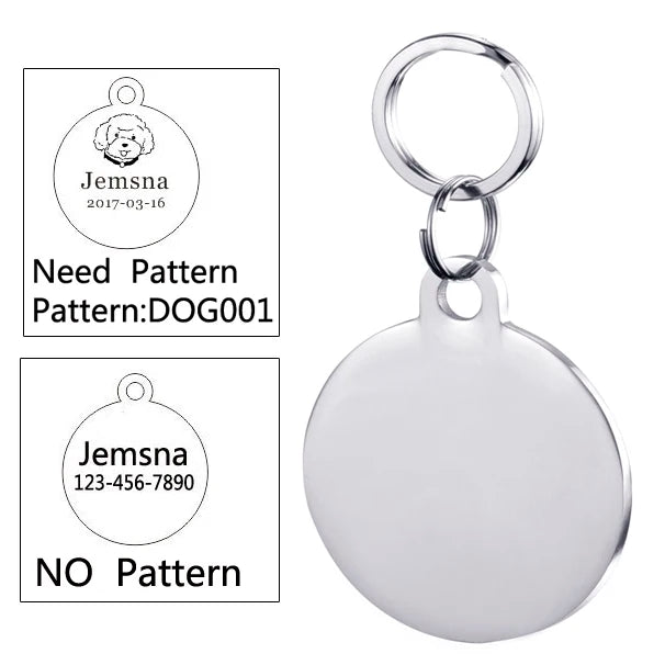 Dog ID Tag Free Engraving Name