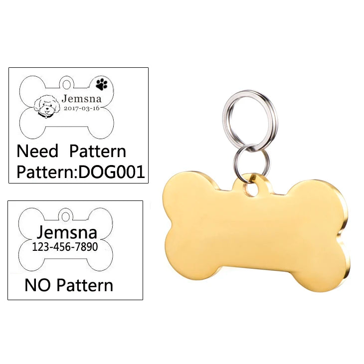 Dog ID Tag Free Engraving Name