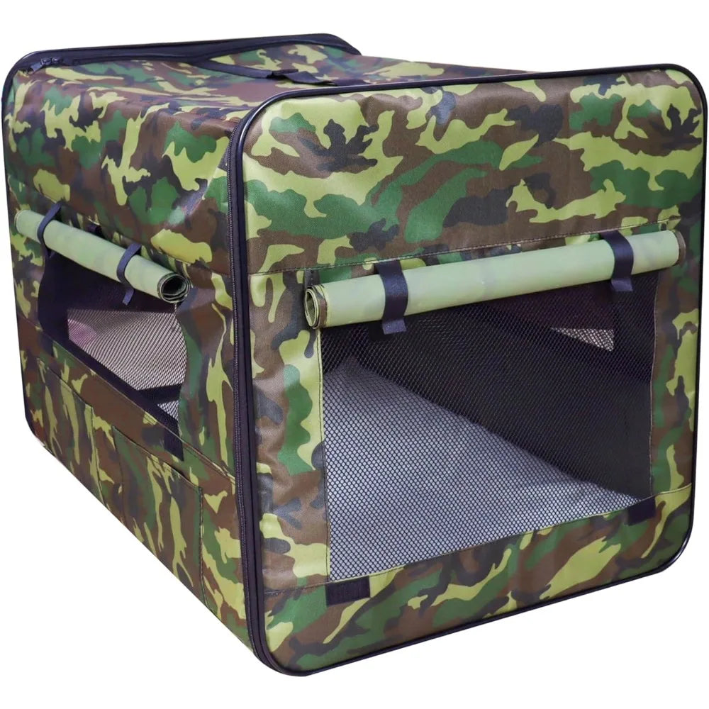 43" Soft Collapsible Dog Crate, Portable Pet Carrier