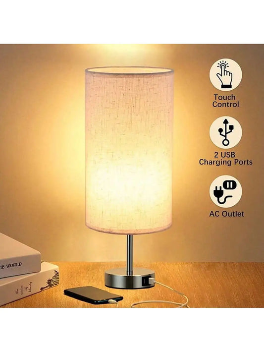 Nordic Fabric Table Lamp USBC