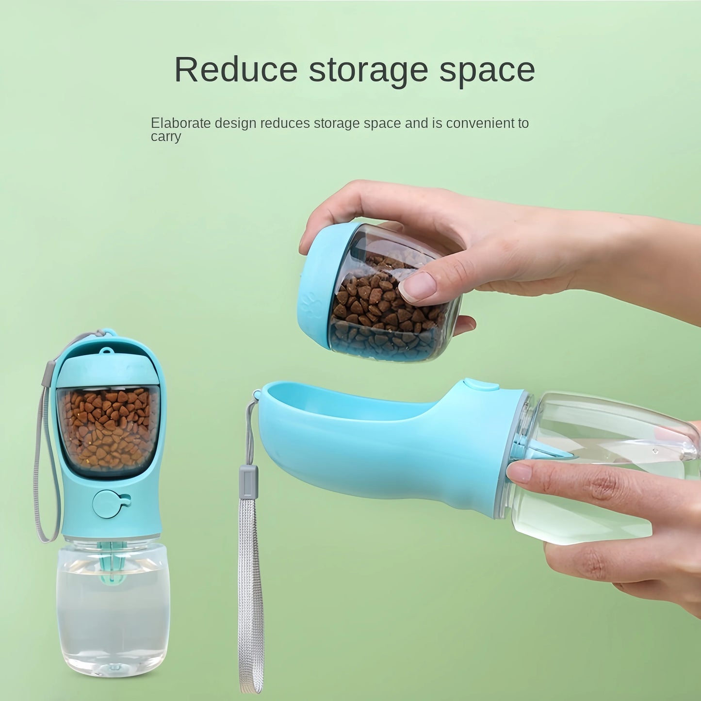 Portable Dog Cat Water Bottle with Storage