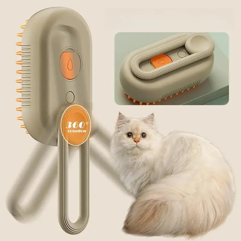 Pet Steam Brush Cat Dog Cleaning Steamy Spray Massage