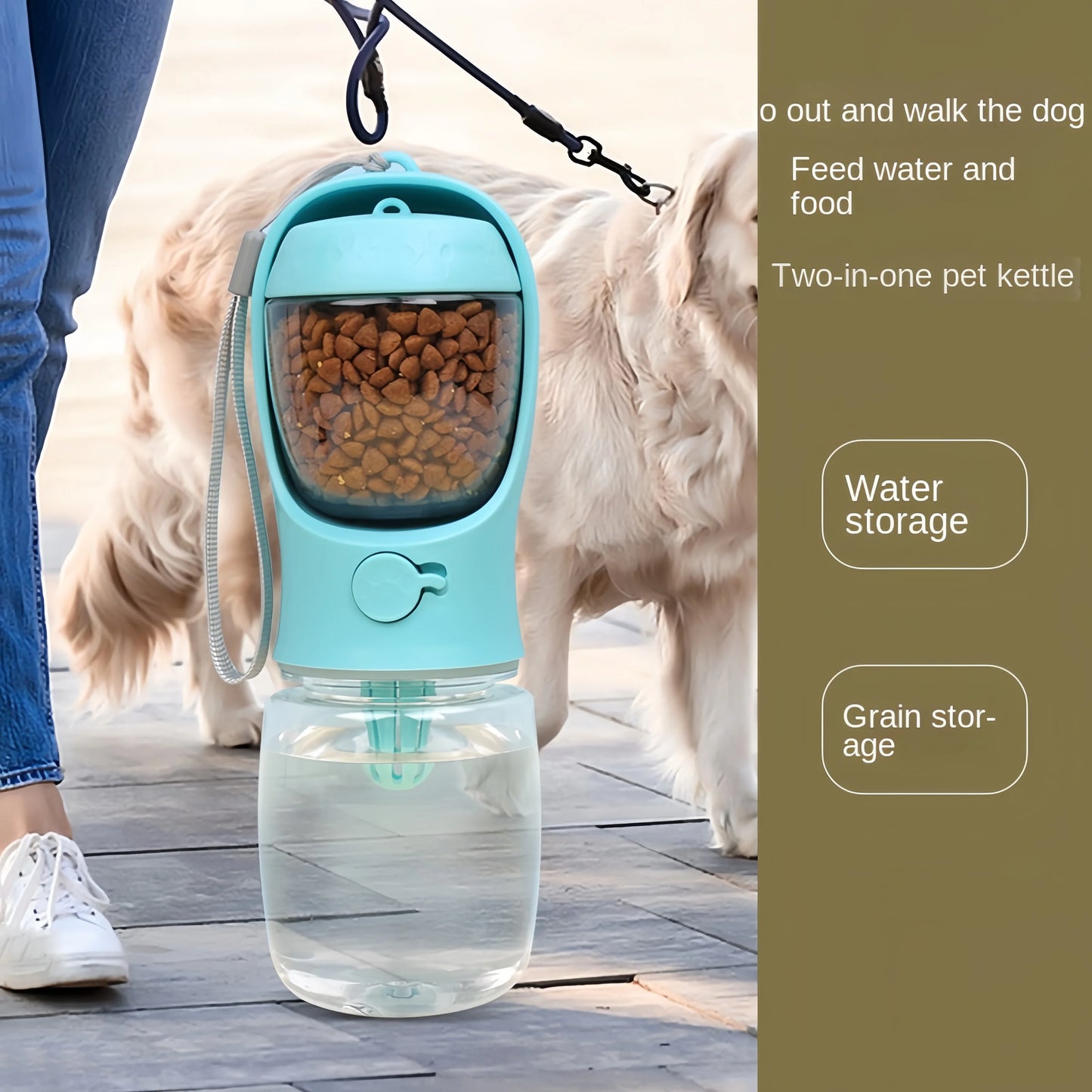 Portable Dog Cat Water Bottle with Storage