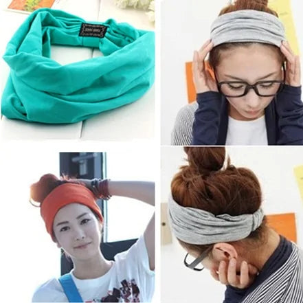 Cotton Elastic Wide Sports Headbands