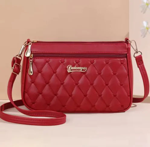 Elegant Diamond Check Crossbody Bag